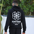 ScarTissue Clothing Core Noir Hoodie  worn by a heavily tattooed man