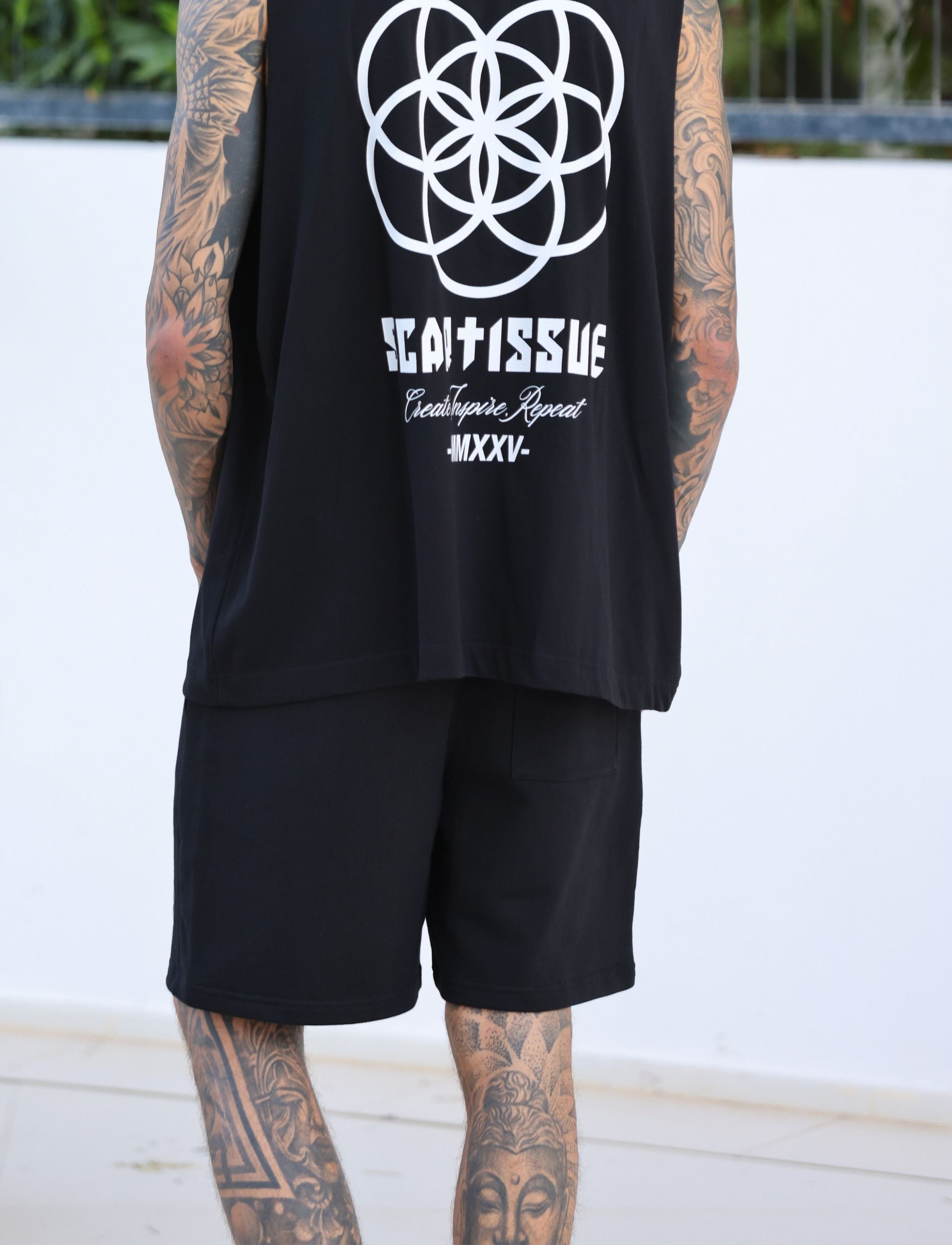 ScarTissue Clothing - Core Noir Shorts - Back